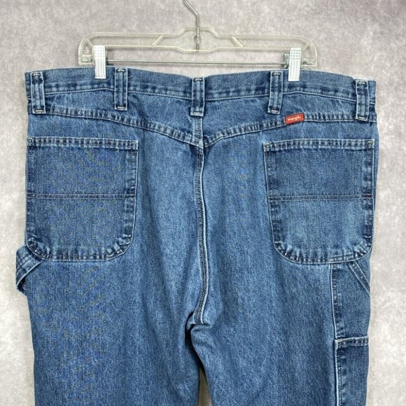 Wrangler Carpenter Jeans Mens 42x30 Blue Denim Utility Work Gorpcore Outdoors - Picture 4 of 8